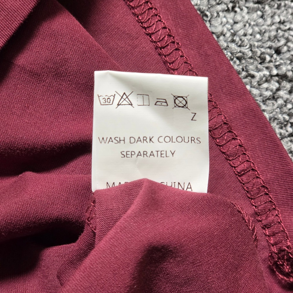Cottagecore Boho Sundress Tie Front Button Detail Midi Womens Large Burgundy - Picture 4 of 13